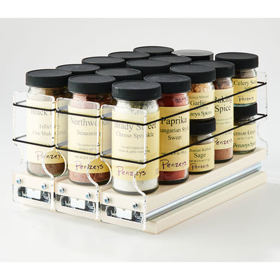 Vertical Spice 10.6" x 6.9" x 5" Cabinet Mount 3-Drawer Spice Organizer, Cream