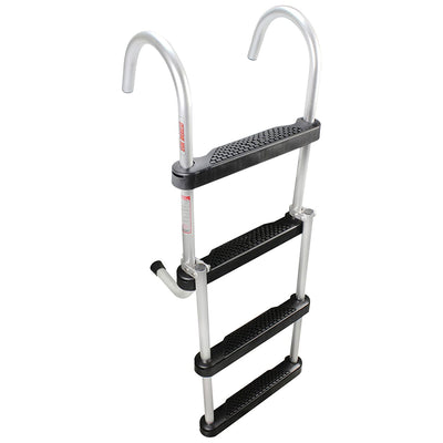 Extreme Max 3005.4086 Folding Aluminum 4 Step 37 Inch Ladder for Pontoon Boats