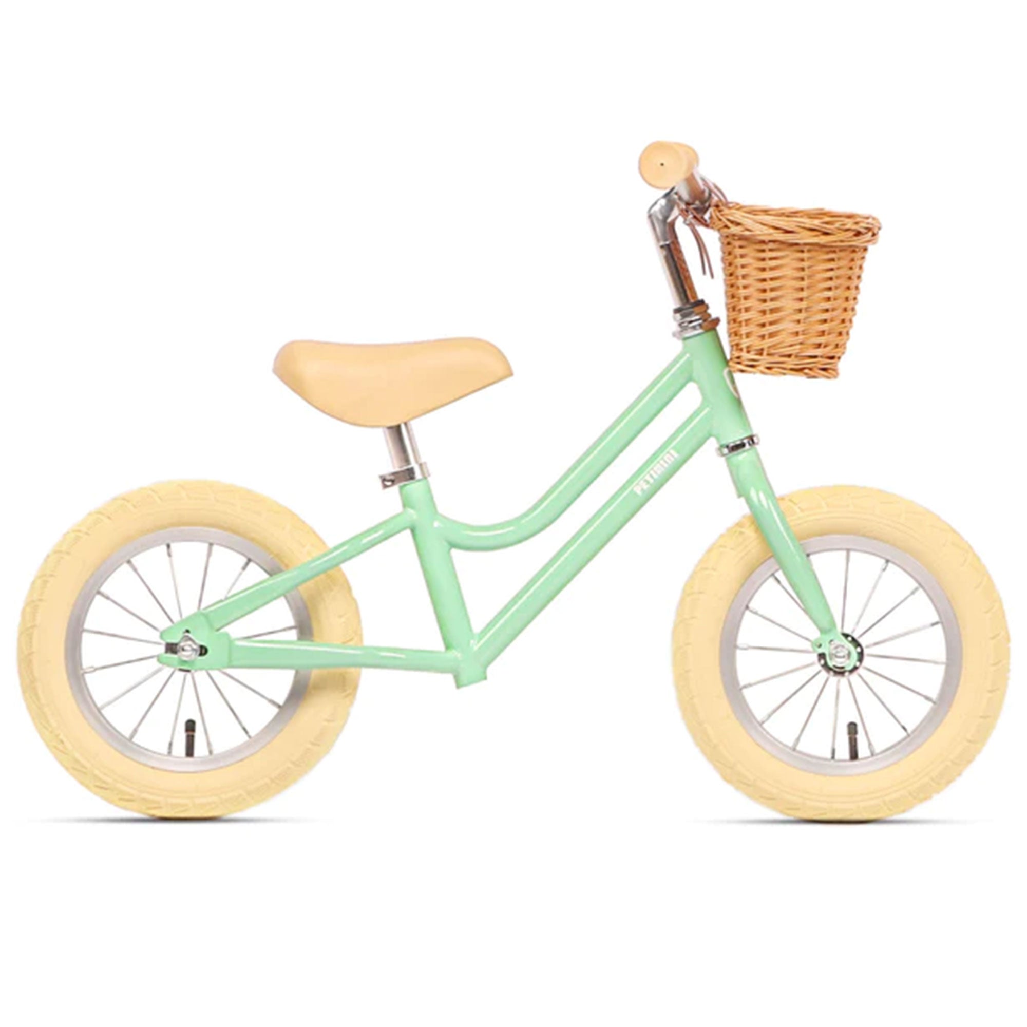 Petimini 12in Kids Balance Bike w/Basket for 2-6 Year Olds, Mint Green(Open Box) - VMInnovations