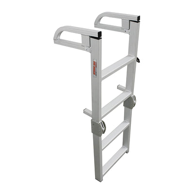 Extreme Max 3005.4089 Aluminum 4 Step Compact Folding Pontoon Boarding Ladder