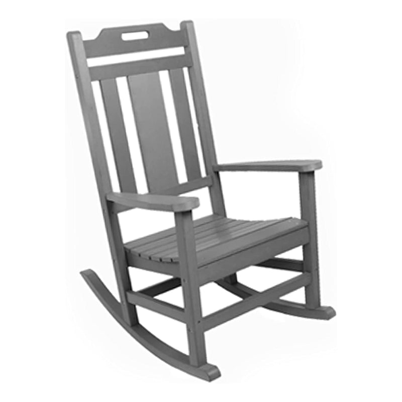 PolyTEAK Porch Rockers Collection Poly Lumber All Weather Rocking Chair, Grey