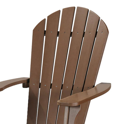 PolyTEAK King Size Adirondack Chair with Durable and Waterproof Material, Brown