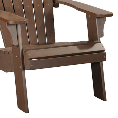 PolyTEAK King Size Adirondack Chair with Durable and Waterproof Material, Brown