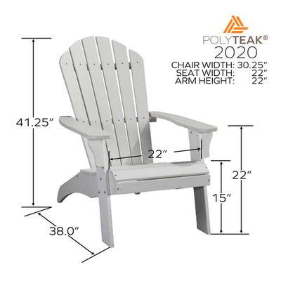 PolyTEAK King Size Adirondack Chair with Durable and Waterproof Material, Black