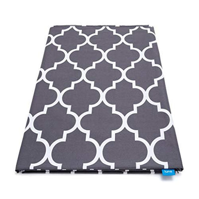 Luna Adult Weighted Blanket, 60 x 80 Inch, 15 Lbs, Quatrefoil Silver Gray, Queen