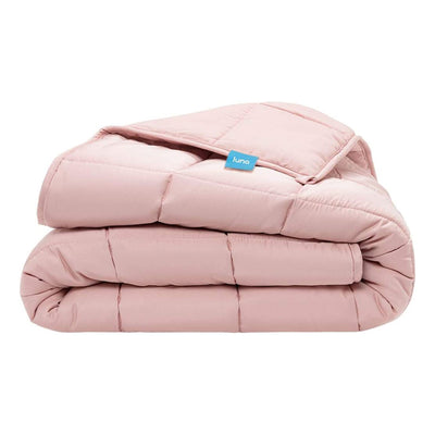 Luna Cooling Silky Bamboo Weighted Blanket, 80 x 60 Inch, 20 Lbs, Pink, Queen