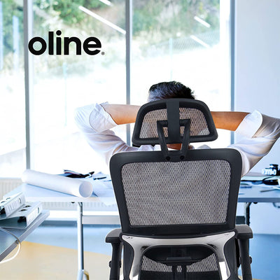 Oline ErgoMax Ergonomic Adjustable Swivel Office Chair w/ Lumbar Support, Black