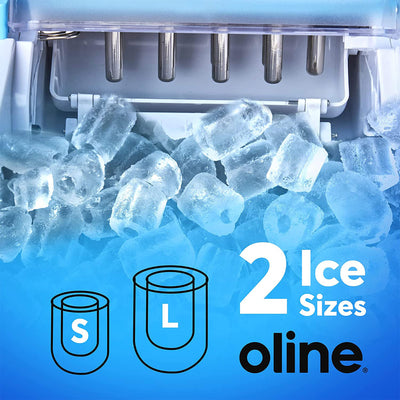Oline Portable Self Cleaning Countertop Ice Maker Machine, 26lbs Per Day, Aqua