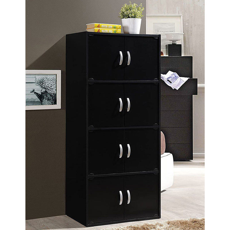 8 Door Enclosed Multipurpose Storage Cabinet for Home & Office, Black(Open Box)