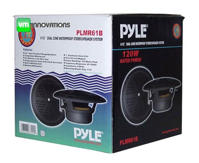 4) NEW PYLE PLMR61B 6.5" 240W Marine/Boat Dual Cone Waterproof Speakers TWO PAIR