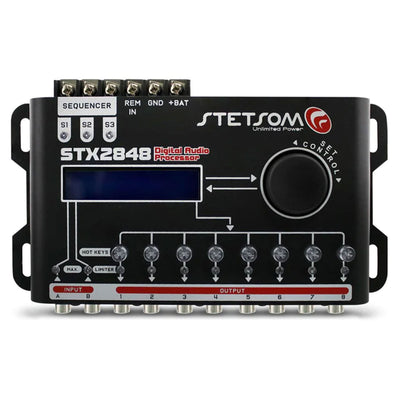 Stetsom STX2848 DSP 8 Channel Crossover and Equalizer Signal Processor Sequencer