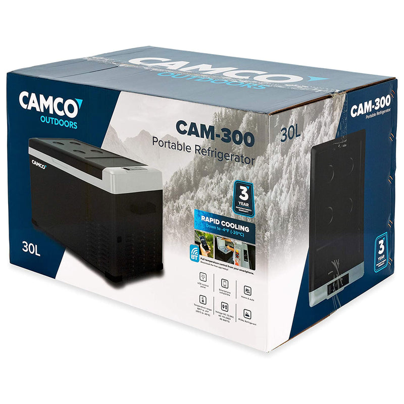 Camco CAM-300 30L Compact Portable Refrigerator/Freezer with LCD Control Panel