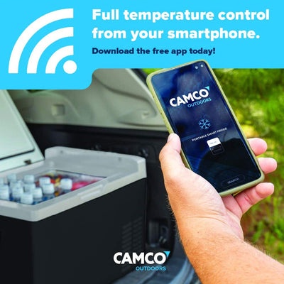Camco CAM-350 35L Compact Portable Refrigerator/Freezer with LCD Control Panel
