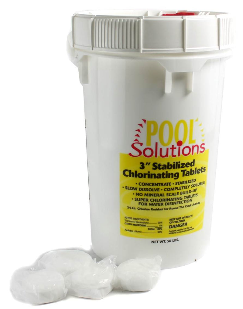 New Pool Solutions 3" Wrapped Chlorine Tablet Sanitizer Swimming Pool/Spa 50 lb