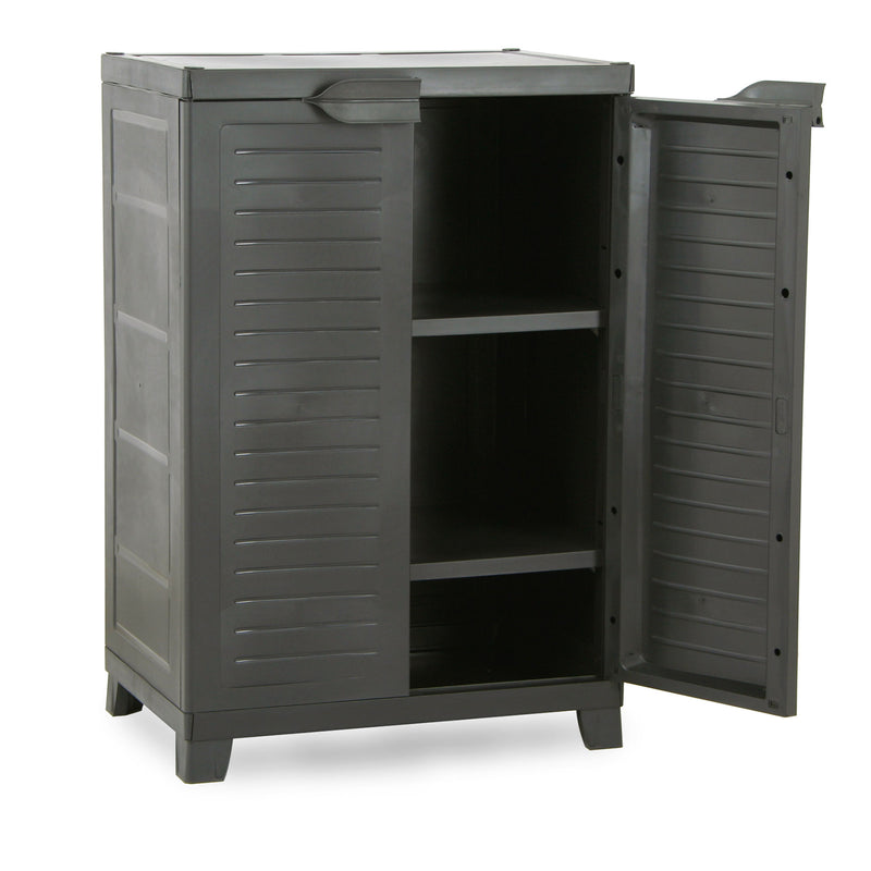 RAM Quality Products ELITE Adjustable 2 Shelf Storage Utility Cabinet, Dark Gray