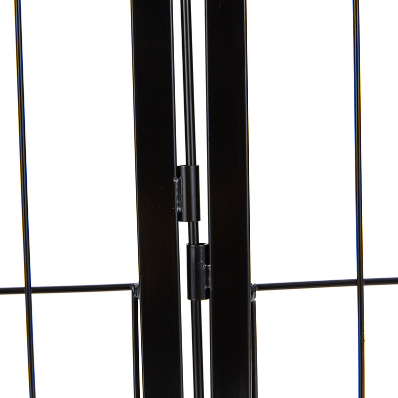 JOMEED Indoor & Outdoor 8-Panel, 32" High Dog Pet Playpen with Door, Black(Used)