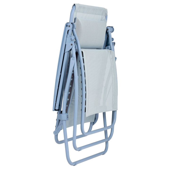 Lafuma R Clip Reclining Foldable Zero Gravity Relaxation Patio Chair, Ciel Blue - VMInnovations