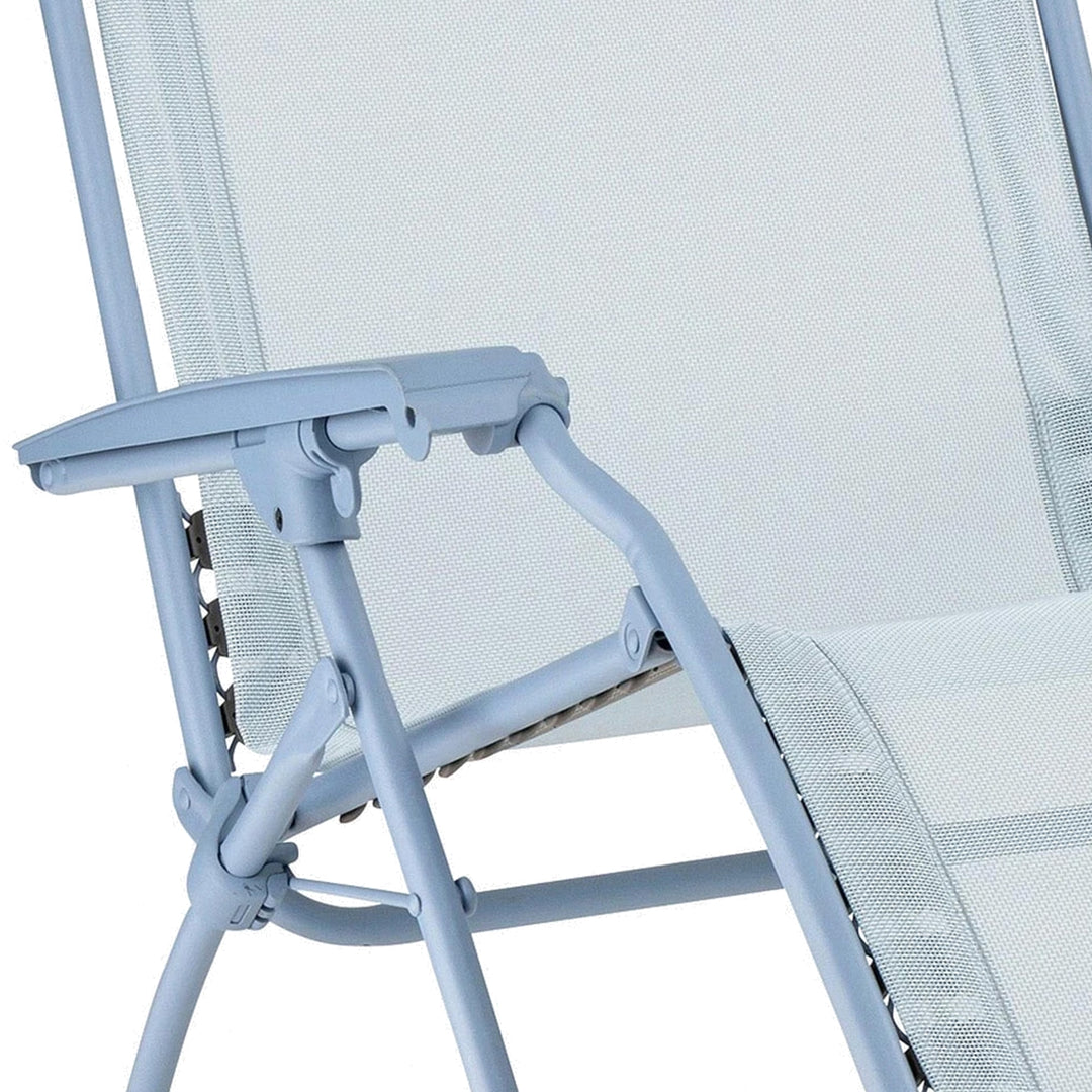 Lafuma R Clip Reclining Foldable Zero Gravity Relaxation Patio Chair, Ciel Blue - VMInnovations