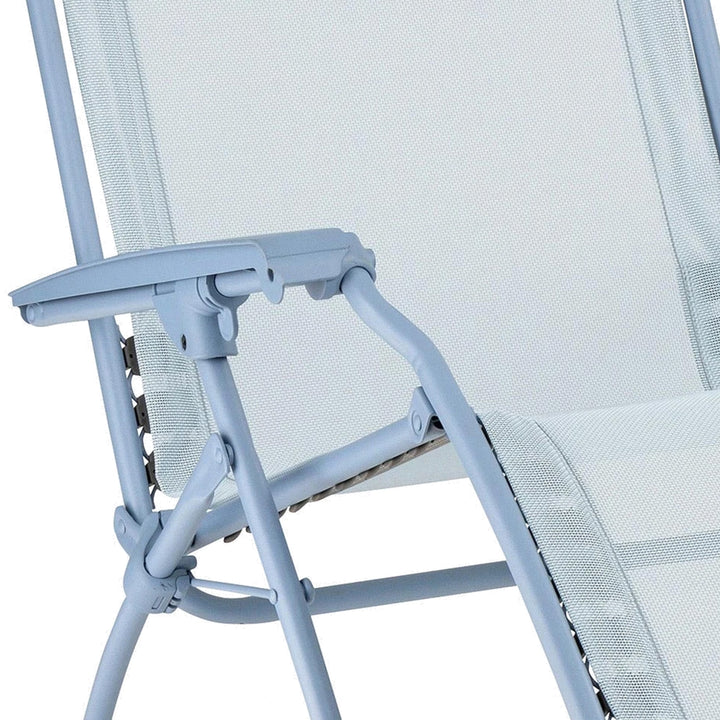 Lafuma R Clip Reclining Foldable Zero Gravity Relaxation Patio Chair, Ciel Blue - VMInnovations