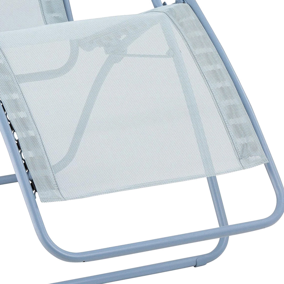 Lafuma R Clip Reclining Foldable Zero Gravity Relaxation Patio Chair, Ciel Blue - VMInnovations