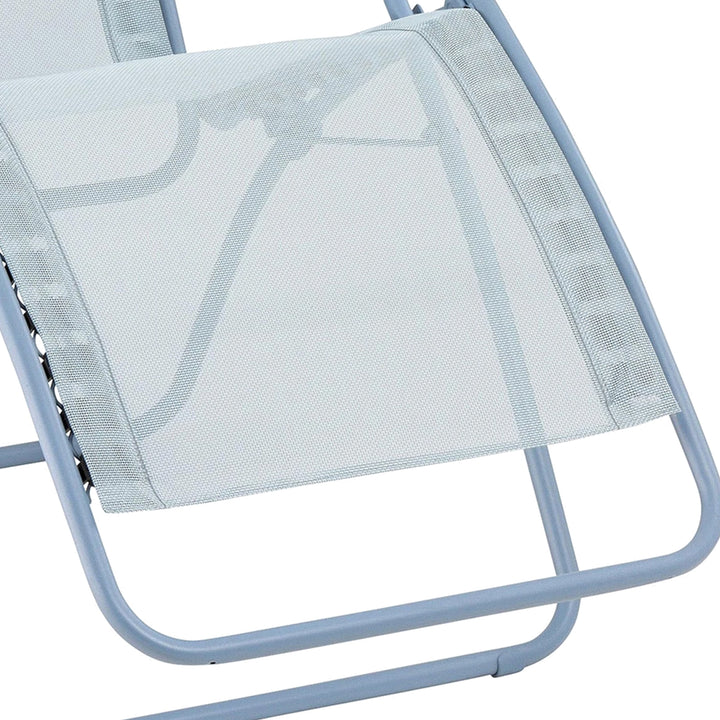 Lafuma R Clip Reclining Foldable Zero Gravity Relaxation Patio Chair, Ciel Blue - VMInnovations