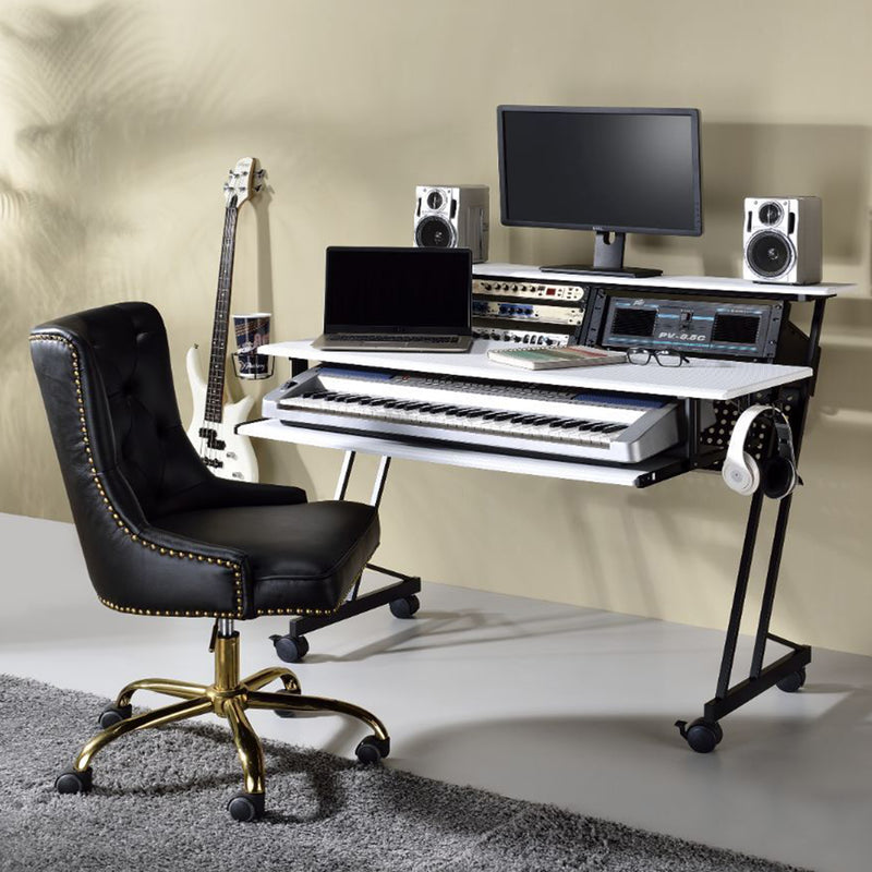 ACME 92902 47" Home Office Furniture Suitor Music Recording Studio Desk, White