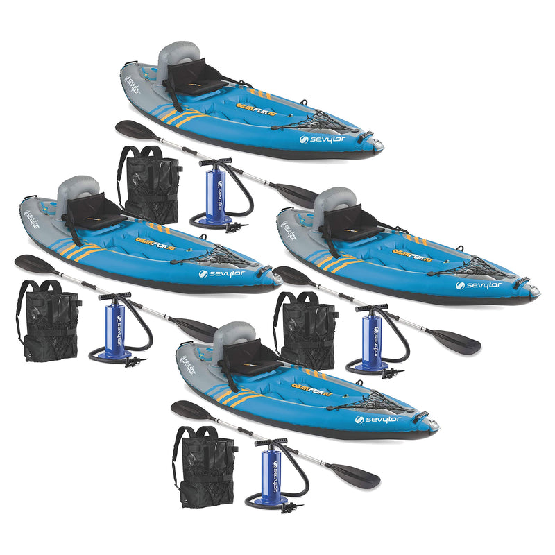 Sevylor K1 QuikPak 1 Person Coverless Sit On Top PVC Inflatable Kayak (4 Pack)