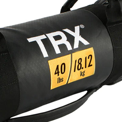 TRX Power Bag 40 lb Vinyl Prefilled Sandbag Weighted Exercise Bag, Black (Used)