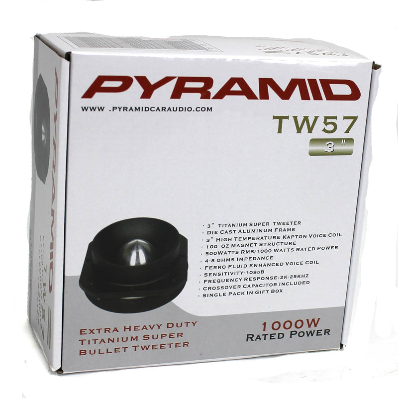 2) Pyramid PRO TW57 3" 2000W Dome Bullet Car Super Titanium Audio Tweeters