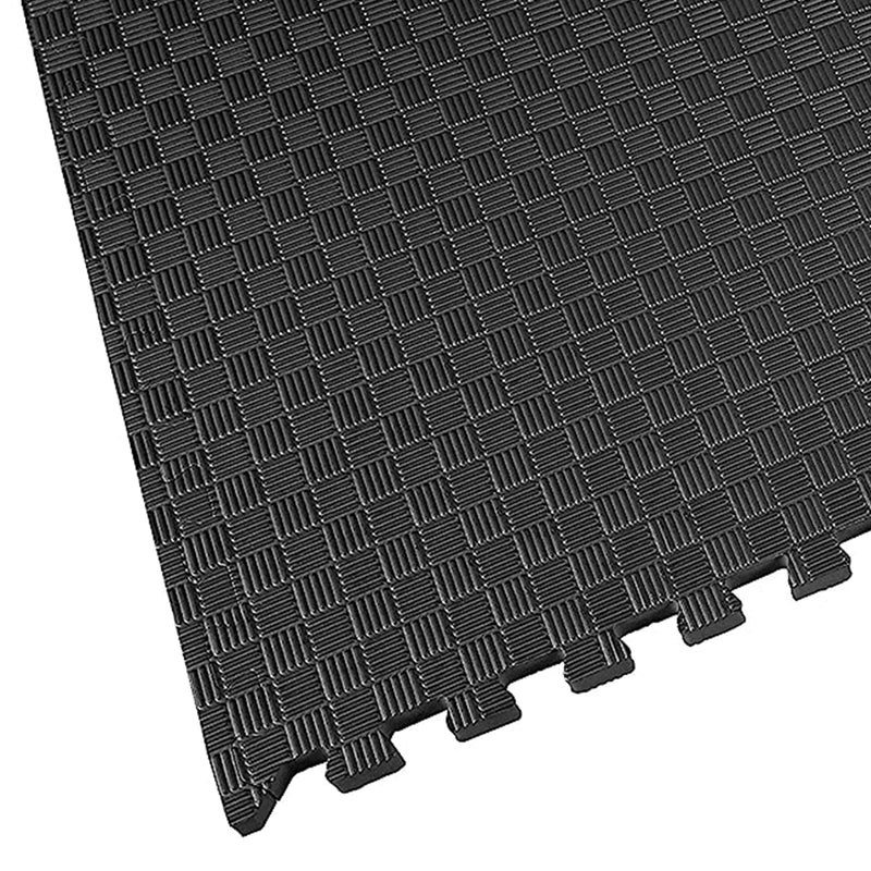 BalanceFrom 72 Sq Ft Interlocking EVA Foam Exercise Mat Tiles, Black (Used)