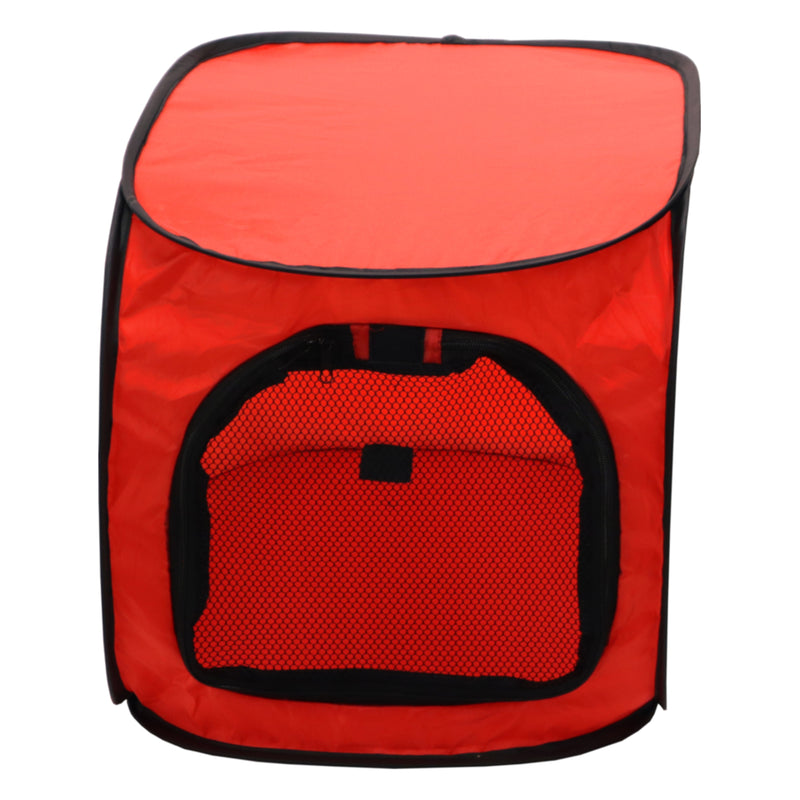 Redmon Small Foldable Lightweight Portable Pop Up Dog Pet Travel Crate, Red