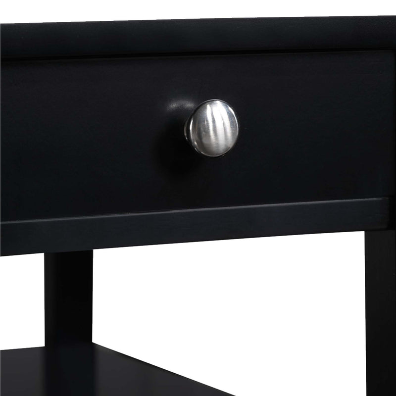 Convenience Concepts American Heritage End Table with Charging Station, Black