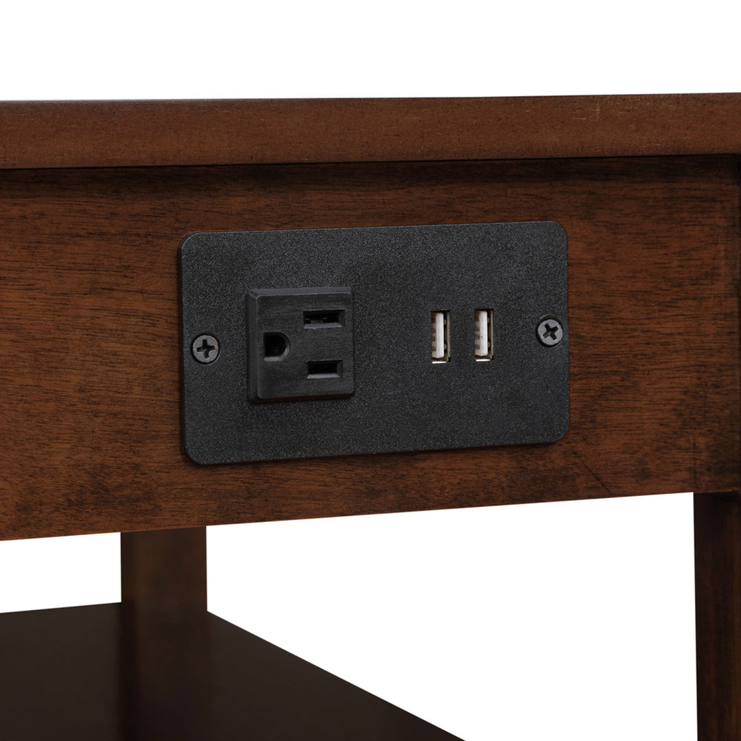 Concepts American Heritage End Table with Charging Station, Espresso (Used) - VMInnovations