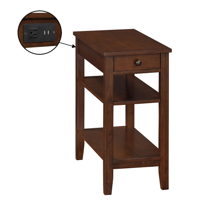 Concepts American Heritage End Table with Charging Station, Espresso (Used) - VMInnovations