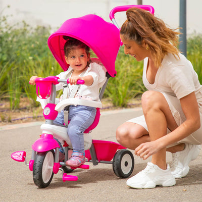 smarTrike 4 in 1 Breeze Plus Multi-Stage Toddler Tricycle w/Folding Canopy, Pink