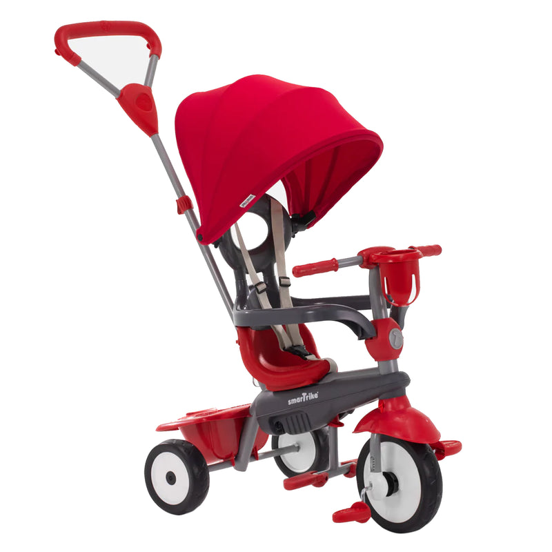 smarTrike 4 in 1 Breeze Plus Multi-Stage Toddler Tricycle w/Folding Canopy, Red