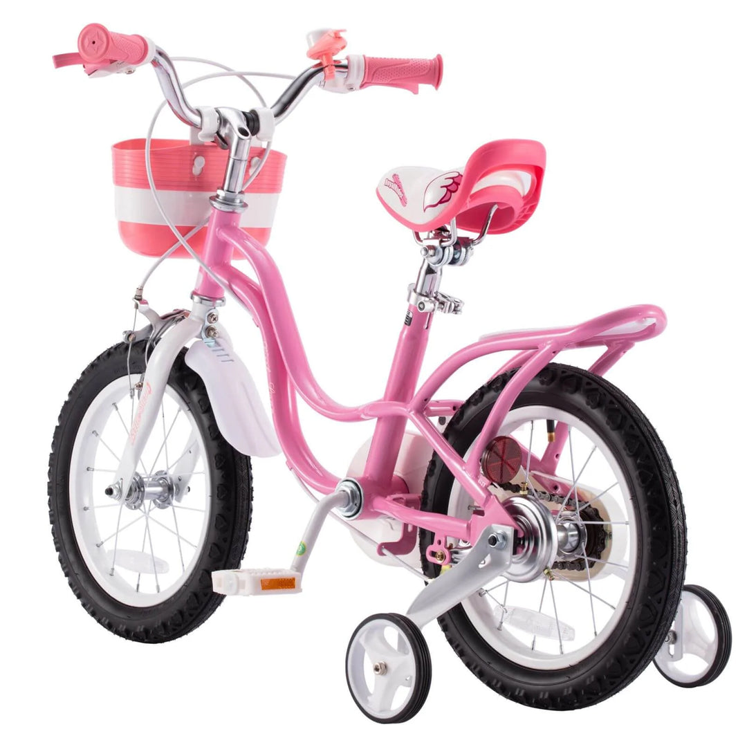 RoyalBaby Little Swan 14" Carbon Steel Kids Bicycle with Dual Hand Brakes, Pink - VMInnovations