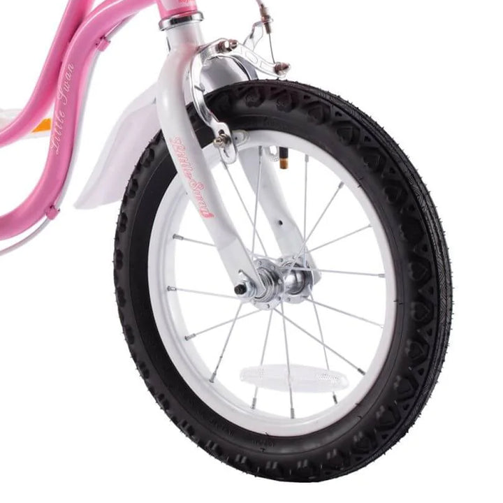 RoyalBaby Little Swan 14" Carbon Steel Kids Bicycle with Dual Hand Brakes, Pink - VMInnovations