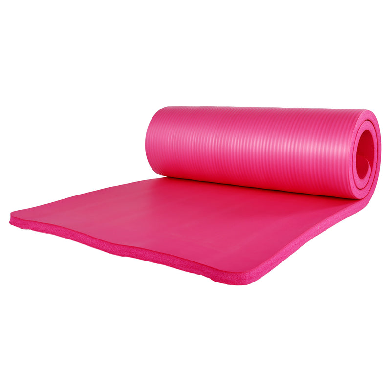 BalanceFrom 1" Extra Thick Yoga Mat w/Knee Pad & Carrying Strap, Pink (Used)