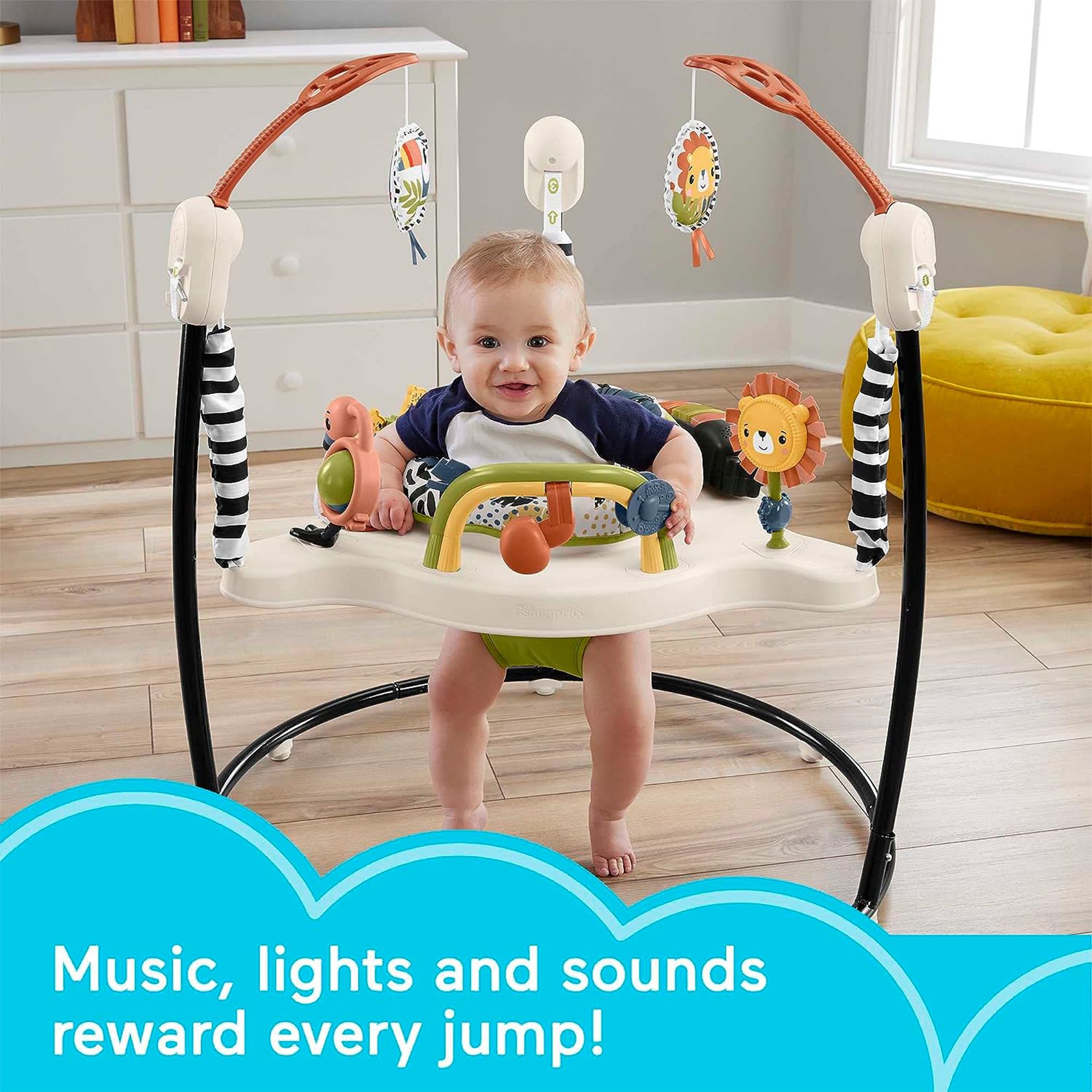Fisher-Price Palm Paradise Jumperoo Baby Activity Center with Lights & Music - VMInnovations