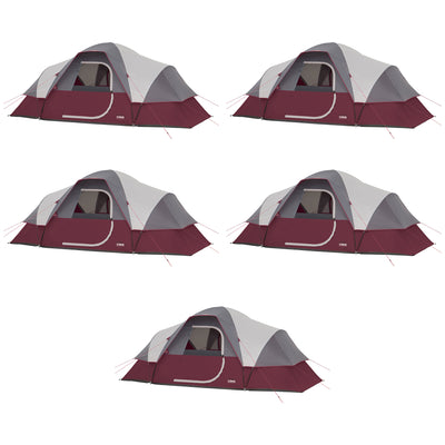 CORE Extended Dome 16 x 9' 9 Person Camping Tent with Air Vents, Red (5 Pack)