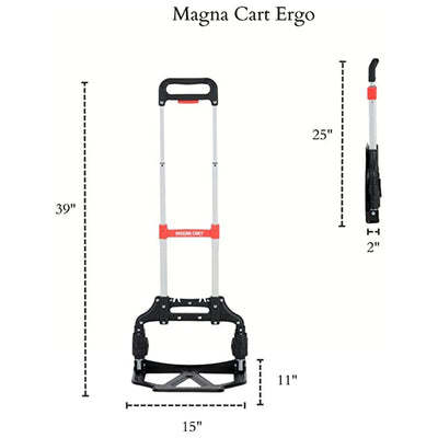 Magna Cart Extendable 150lb Capacity Folding Hand Truck Dolly Cart (2 Pack)