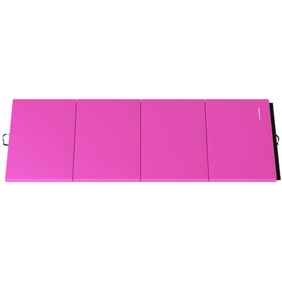 BalanceFrom 4' x 8' x 2" All Purpose Folding Fitness Gym Mat, Pink (Open Box)