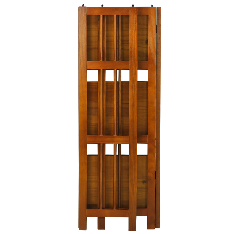 Casual Home 3 Shelf 14 Inch Folding Office Wood Furniture Bookcase, Honey Oak