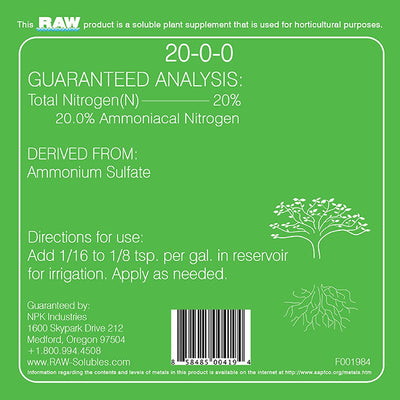 NPK Industries RAW Nitrogen Growth Plant Supplement for Hydroponics, 10 Pounds