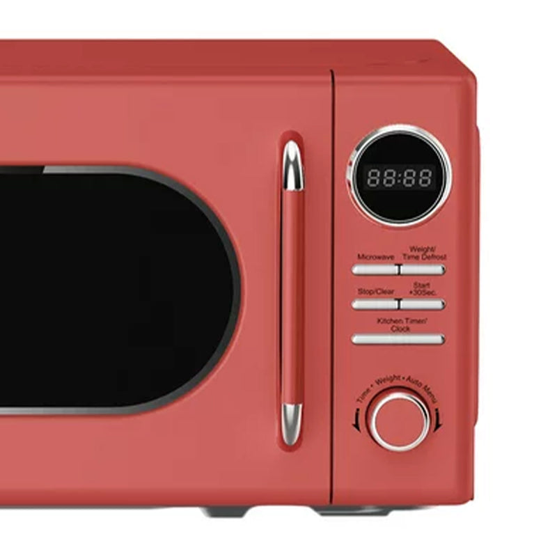 Magic Chef 0.7 Cubic Feet 700 Watt Classic Retro Touch Microwave, Red (Used)