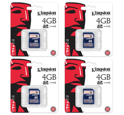4 Kingston 4GB SD Video Picture Memory Cards - M80/M100/D55IR Trail Game Cameras