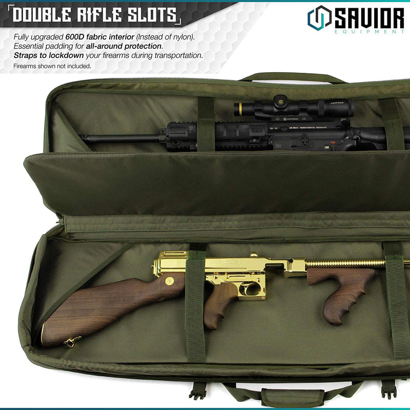 Savior Equipment OD Green Urban Warfare Double Rifle Gun Carrying Case, 42-Inch