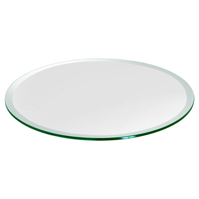 Dulles Glass 36 In Round 1/2 In Thick Tempered Glass Table Top with Beveled Edge