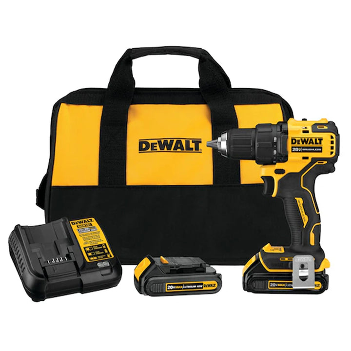 DeWalt ATOMIC 20 Volt 0.5 Inch Brushless Motor Drill Driver Kit Hand Tool Set - VMInnovations
